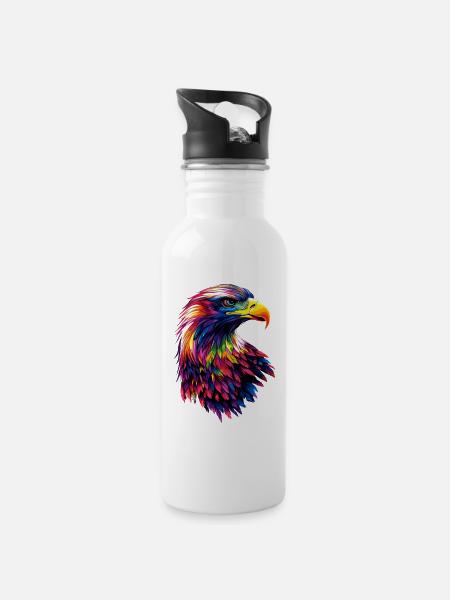 Eagle Bald Eagle Golden Eagle White-tailed Eagle - Water bottle with straw - white