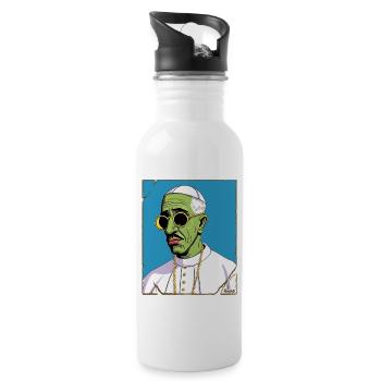 Gruseliger Zombie Papa mit Sonnenbrille - Trinkflasche mit integriertem Trinkhalm - Weiß - Rechts
