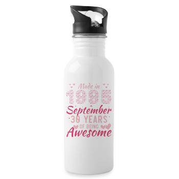September 1995 30-jähriges Jubiläum der Frauen - Trinkflasche mit integriertem Trinkhalm - Weiß - Rechts