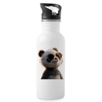 Panda Bear Giant Pandas Giant Panda Cute Panda Bear - Water bottle with straw - white - Right