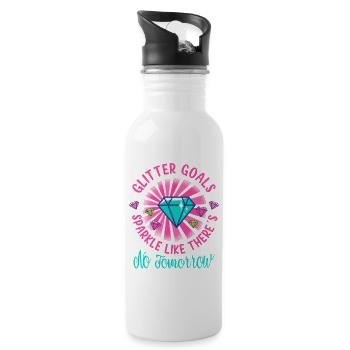 Diamond Painting Artist Sparkle Like No Tomorrow - Water bottle with straw - white - Right