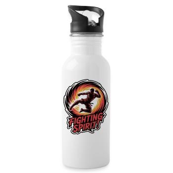 Dynamische Kampfkunst Kampf Illustration - Trinkflasche mit integriertem Trinkhalm - Weiß - Rechts
