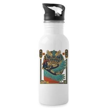 MAAT Göttin der Gerechtigkeit - Trinkflasche mit integriertem Trinkhalm - Weiß - Rechts
