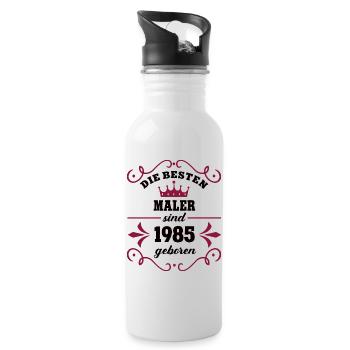 Peintre Anniversaire Né en 1985 Peintre Collègues - Gourde avec paille intégrée - blanc - Droite