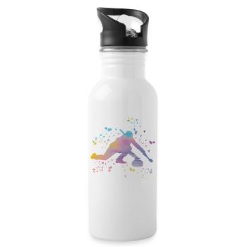 Curler Winter Sports Curling - Water bottle with straw - white - Right
