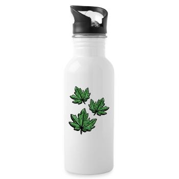 Autumnal Maple Leaf - Water bottle with straw - white - Right