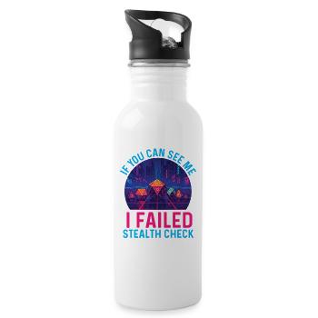 Failed Stealth Check Funny RPG Tabletop Gamer  - Water bottle with straw - white - Right