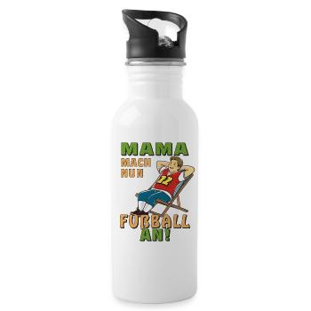 DECK CHAIR MAN MOM NOW TURN ON SOCCER - Water bottle with straw - white - Right