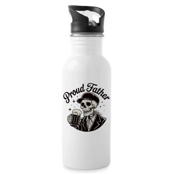 Schädel Vater Cheers Tee - Trinkflasche mit integriertem Trinkhalm - Weiß - Rechts