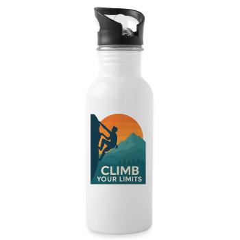  Climb Your Limits – Klettern & Bouldern - Trinkflasche mit integriertem Trinkhalm - Weiß - Rechts