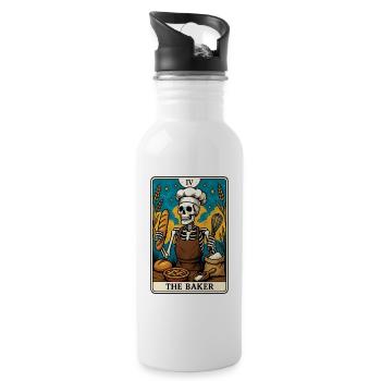Skeleton Baker Tarot Card - Water bottle with straw - white - Right