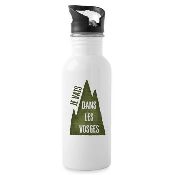 Ich gehe in die Vogesen - Green Mountain - Trinkflasche mit integriertem Trinkhalm - Weiß - Rechts