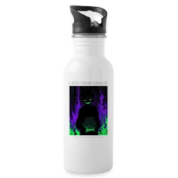 Vaporwave Phonk Anime Horror Snack Creepy Grin - Water bottle with straw - white - Right