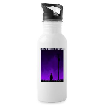 I Dont Need Friends Dark Phonk Lofi Grunge Edgy - Trinkflasche mit integriertem Trinkhalm - Weiß - Rechts