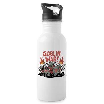 War Battle Illustration - Water bottle with straw - white - Right