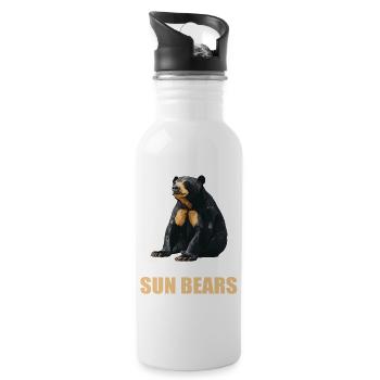 Sun Bear Malay Bear - Water bottle with straw - white - Right