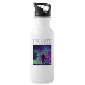 Im Late I Don't Care Phonk Dark Aesthetic - Water bottle with straw - white - Right