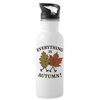 Alles ist Herbst. Schöner Herbst. Ernteherbst. - Trinkflasche mit integriertem Trinkhalm - Weiß - Rechts