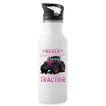 Tractor Kids Farm Lifestyle - Trinkflasche mit integriertem Trinkhalm - Weiß - Rechts