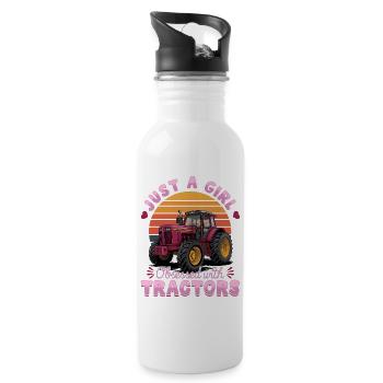 Tractor Kids Farm Lifestyle - Trinkflasche mit integriertem Trinkhalm - Weiß - Rechts
