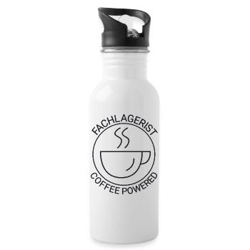 Fachlagerist Coffee Powered - Trinkflasche mit integriertem Trinkhalm - Weiß - Rechts