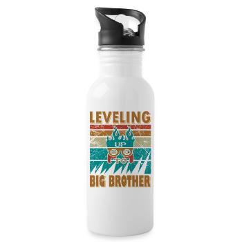 Gaming-Inspired Bruder Design - Water bottle with straw - white - Right