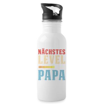 Gamer NEXT LEVEL DAD Funny - Water bottle with straw - white - Right