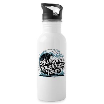 Aquafitness Team Design - Water bottle with straw - white - Right