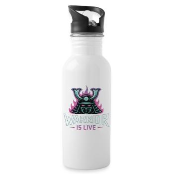 Viking Warrior Fearless Design - Water bottle with straw - white - Right