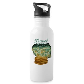 Travel Through Pages World Map Books - Water bottle with straw - white - Right