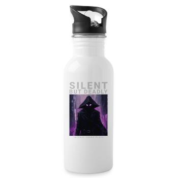 Silent But Deadly Phonk Dark Aesthetic - Trinkflasche mit integriertem Trinkhalm - Weiß - Rechts
