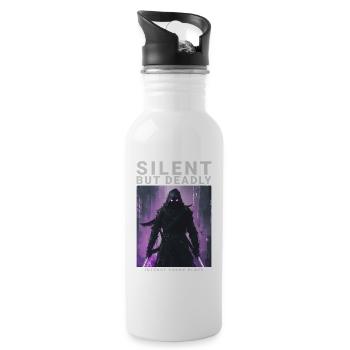 Silent But Deadly Anime Gamer Phonk Geschenk - Trinkflasche mit integriertem Trinkhalm - Weiß - Rechts
