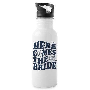 Here Comes the Bride – Mariage - Gourde avec paille intégrée - blanc - Droite