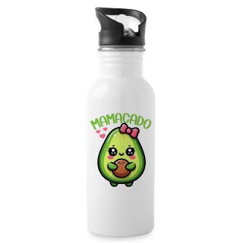 Mamacado Avocado Lover Mother's Day - Water bottle with straw - white - Right