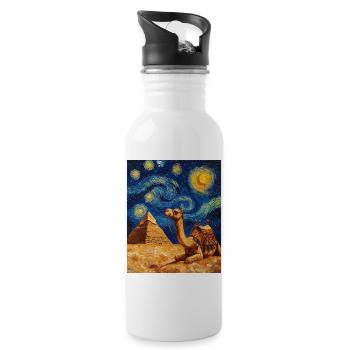 Camel style Van Gogh étoilé - Gourde avec paille intégrée - blanc - Droite