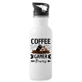 Coffee Gamer alimente l'humour du jeu vidéo - Gourde avec paille intégrée - blanc - Droite