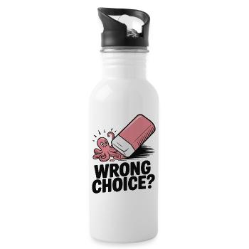 Playful Octopus Eraser Design - Water bottle with straw - white - Right