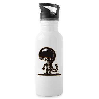 Conception mignonne de sweat à capuche de dinosaure extraterrestre - Gourde avec paille intégrée - blanc - Droite