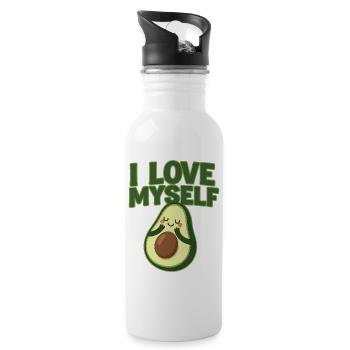 Sweet Avocado Positivity Print - Gourde avec paille intégrée - blanc - Droite