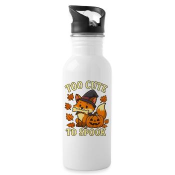 Witch Fox – Too Cute To Spook - Water bottle with straw - white - Right