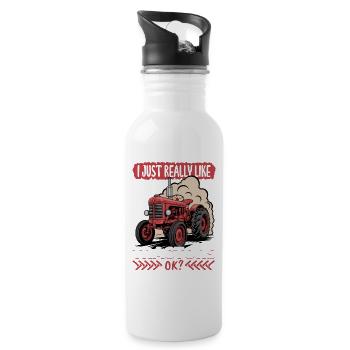 Tractor Kids Farm Lifestyle - Trinkflasche mit integriertem Trinkhalm - Weiß - Rechts