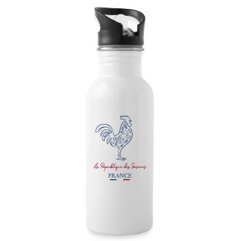 Coq Gaulois France - Gourde avec paille intégrée - blanc - Droite
