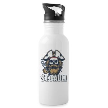 St.Pauli Kiez Hamburg Totenkopf Sankt Pauli - Gourde avec paille intégrée - blanc - Droite