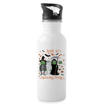 Spooky frogs with Halloween motifs - Water bottle with straw - white - Right
