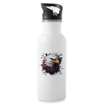 Eagle Head - Water bottle with straw - white - Right
