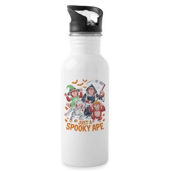 Haunted monkey show for Halloween - Water bottle with straw - white - Right