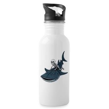 Skelett auf Walhai Rhincodon - Trinkflasche mit integriertem Trinkhalm - Weiß - Rechts
