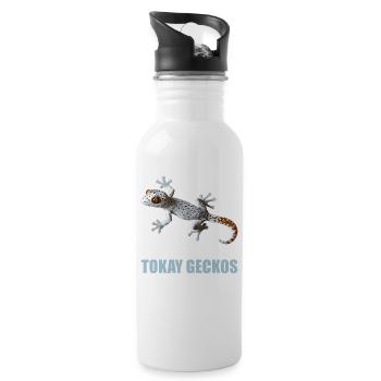 Tokay-Geckos Tokay-Gecko - Trinkflasche mit integriertem Trinkhalm - Weiß - Rechts
