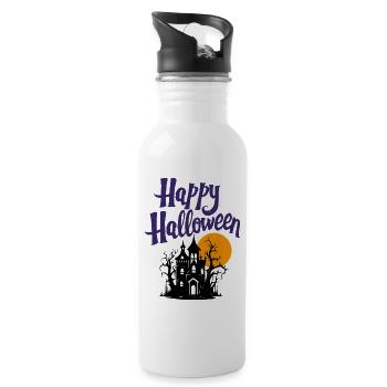 Joyeux halloween - Gourde avec paille intégrée - blanc - Droite