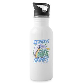 Serious About Blue Tongue Skinks Since 1970 - Water bottle with straw - white - Right